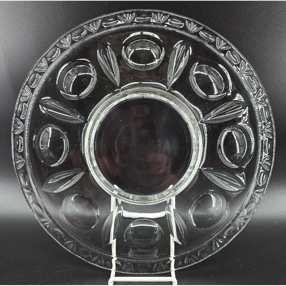 Vtg Colony Classique Clear Glass Platter EAPG Large 14